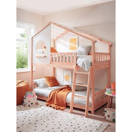 Very Home Pixie Bunk Bed with Mattress Options (Buy and SAVE!) - Bed Frame With 2 Premium Mattresses, Natural