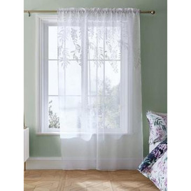 Catherine Lansfield Wisteria Floral Slot Top Voile Curtain