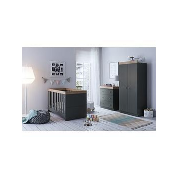Little Acorns Burlington 3 Piece Furniture Roomset - Anthracite & Oak, Grey/Oak