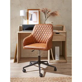 Very Home Diamond Faux Leather Office Chair - Tan