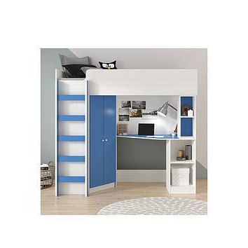 Very Home Miami Fresh High Sleeper with Mattress Options (Buy and SAVE!) - Blue - Bed Frame Only, Blue