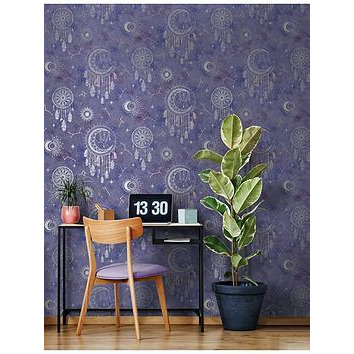 Holden Decor Dreamcatcher Wallpaper - Purple/silver, One Colour