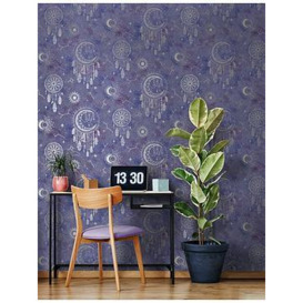 Holden D??cor Dreamcatcher Wallpaper - Purple/silver, One Colour