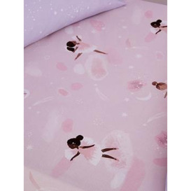 Catherine Lansfield Dancing Fairies Fitted Sheet - Pink, Pink, Size Junior