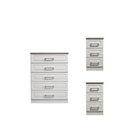Swift Regent Ready Assembled 3 Piece Package - 5 Drawer Chest And 2 Bedside Chests - Fsc&Reg Certified