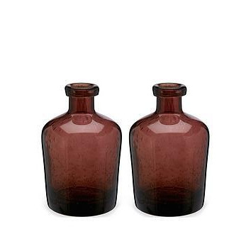 Very Home Set Of 2 Bubble Glass Bottles