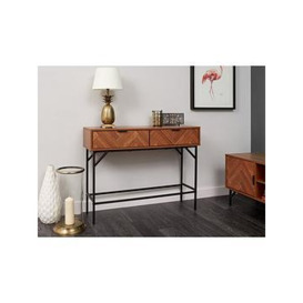 Lloyd Pascal Chevron 2 Drawer Console Table With Metal Legs