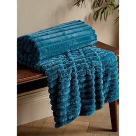 Catherine Lansfield Cosy Ribbed Soft Throw - Teal