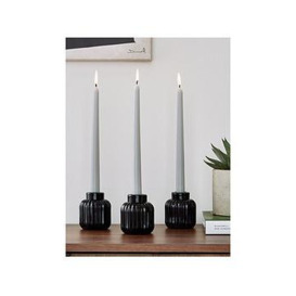 Very Home Set Of 3 Ribbed Candle Holders