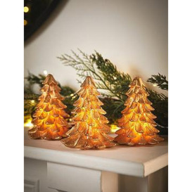 Very Home Set Of 3 Led Tree Candle Christmas Decorations - 11 Cm