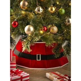 Festive Collapsible Santa Belt Christmas Tree Skirt