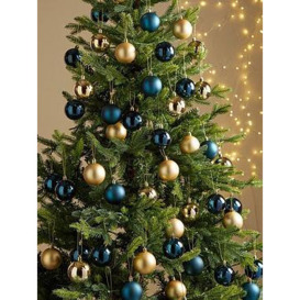 Pack Of 50 Blue And Gold Christmas Tree Baubles