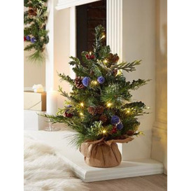 Very Home Blue Thistle Table-Top Pre-Lit Christmas Tree