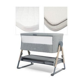 Mamas & Papas Lua Bedside Crib Grey Bundle- Star/Grey, Grey