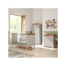Tutti Bambini Rio 5 Piece Furniture Set- Dove Grey/Oak (Cot Bed, Cot Top Changer, Sprung Mattress, Chest Changer, Wardrobe), One Colour