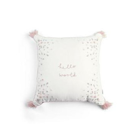 Mamas & Papas Cushion - Welcome to the World Floral, White/Pink