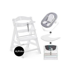 Hauck Alpha Highchair and Bouncer Bundle, White/Grey