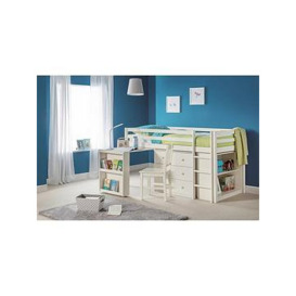 Julian Bowen Roxy Sleepstation with Desk, Drawers and Shelves - White, Oak