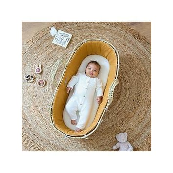 Clair De Lune Savannah Palm Moses Basket with Rocking Stand - Inca Gold, Gold