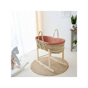 Clair De Lune Palm Moses Basket with Rocking Stand - Rust, Rust