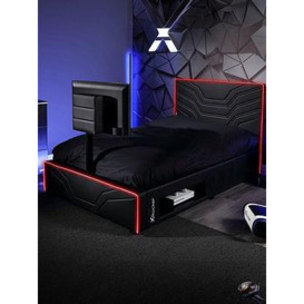 X Rocker Xrocker Oracle Neo Fibre Esport Upholstered Tv Bed Double, Black