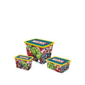 Marvel Set Of 3 Avengers Marvel Marvelmania Storage Boxes, Multi