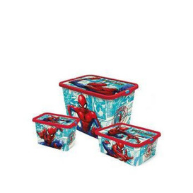Spiderman Set Of 3 Spiderman Storage Boxes, Multi