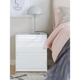 Very Home Layton Gloss 2 Drawer Bedside - White - Fsc&Reg Certified