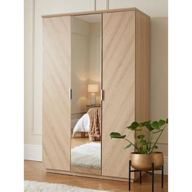 Very Home Kentford 3 Door Mirrored Wardrobe - Oak