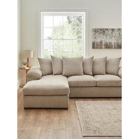 Very Home Amalfi 3 Seater Left Hand Scatter Back Fabric Corner Chaise Sofa - Cream - Fsc&Reg Certified
