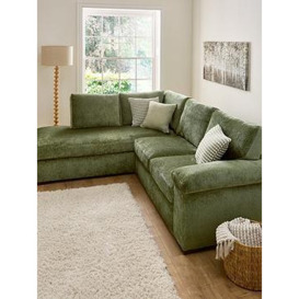 Very Home Salerno Standard Back Fabric Left Hand Corner Chaise Sofa - Olive Green - Fsc&Reg Certified