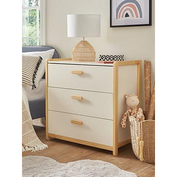 Very Home Pixie Solid Pine 3 Drawer Chest - White - FSC® Certified, Pine/White