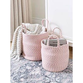 Very Home Set Of 2 Cotton Rope Storage Baskets