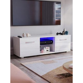 Vida Designs Cosmo 2 Door Tv Unit With Led Lighting - Fits Up To 50 Inch Tv - White