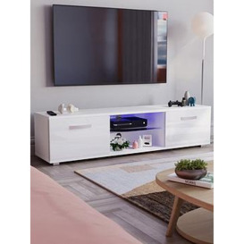 Vida Designs Cosmo 2 Door Tv Unit With Led Lighting - Fits Up To 70 Inch Tv - White