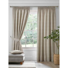 Dreams & Drapes Super Thermal Brushed Pleated Curtains - Natural
