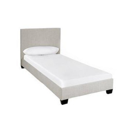 Everyday Riley Fabric Single Bed Frame - Bedframe + Premium Mattress, Grey