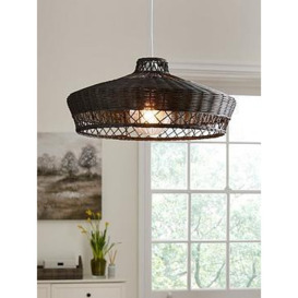 Very Home Rattan Easy Fit Pendant - Black