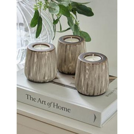 Very Home Set Of 3 Striped Candle Holders