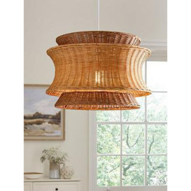 Very Home Wicker Two Tier Easy Fit Lamp Shade - Brown
