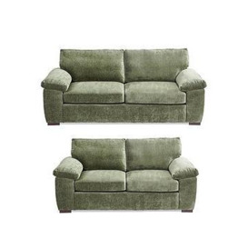 Very Home Salerno Standard Back Fabric 3 + 2 Seater Sofa  Set (Buy &Amp Save!) - Olive Green - Fsc&Reg Certified