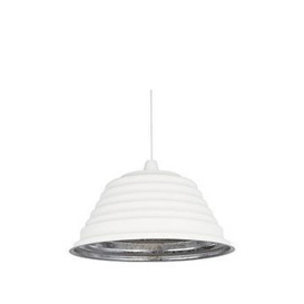 Very Home Ridged Sanded White And Metallic Non-Electric Light Shade