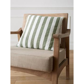 Catherine Lansfield Boucle Stripe Cushion - Olive Green
