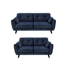 Very Home Paulo 3 + 2 Seater Fabric Sofa Set (Buy &Amp Save!) - Navy - Fsc&Reg Certified