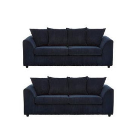 Very Home Leon 3 + 2 Seater Fabric Sofa Set (Buy &Amp Save!) - Navy - Fsc&Reg Certified
