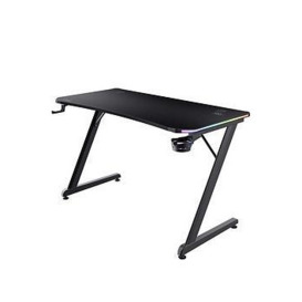 Trust Gxt709 Luminus Black Gaming Desk With Adjustable Rgb Led Lighting