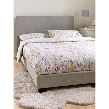 Everyday Riley Fabric Small Double Bed Frame with Mattress Options (Buy & SAVE!) - Light Grey - Bed Frame Only, Light Grey