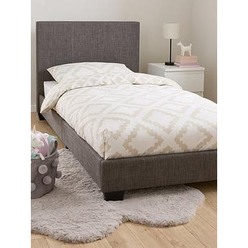 Everyday Riley Fabric Single Bed Frame with Mattress Options (Buy & SAVE!) - Dark Grey - Bed Frame With Standard Mattress, Dark Grey