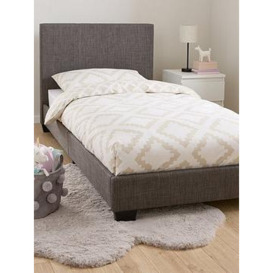 Everyday Riley Fabric Single Bed Frame with Mattress Options (Buy &amp SAVE!) - Dark Grey - Bed Frame With Standard Mattress, Dark Grey