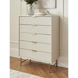 Very Home Cora 5 Drawer Chest - Ivory/Brass